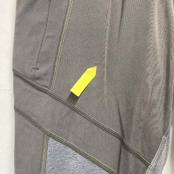 ATHLETA Mid-Rise Yoga-Gym Leggings Women Small Gray Color Block Zipper Pocket - Picture 5 of 16